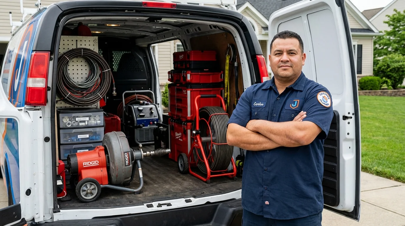 Professional drain cleaning equipment and Johns Plumbing LLC plumber in Tuscaloosa