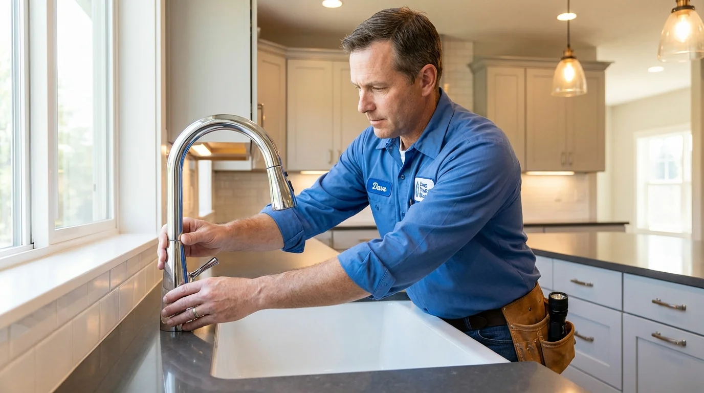 Kitchen faucet installation by Johns Plumbing LLC in Tuscaloosa